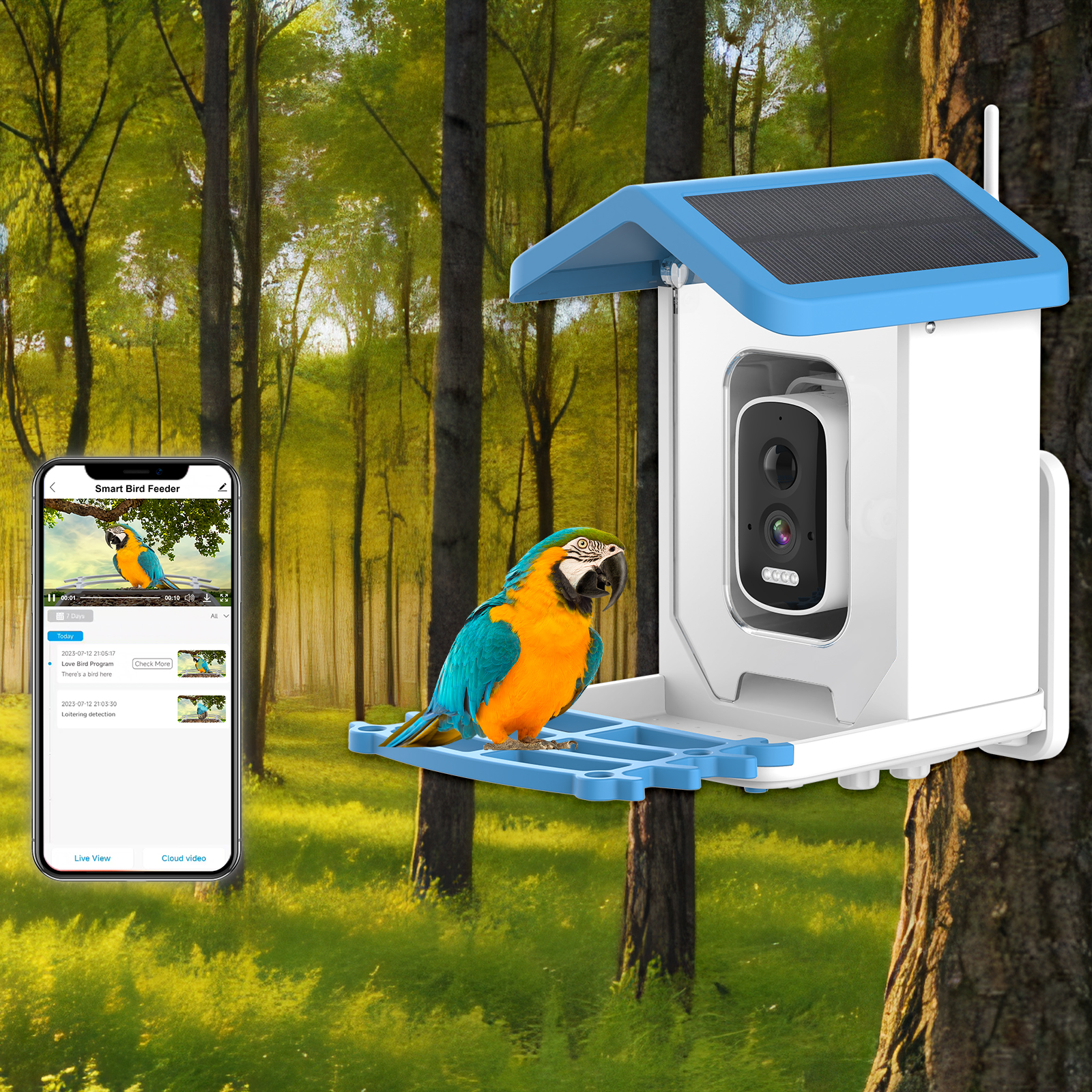 Smart Bird Feeder Camera - Solar 5 million Wifi with camera