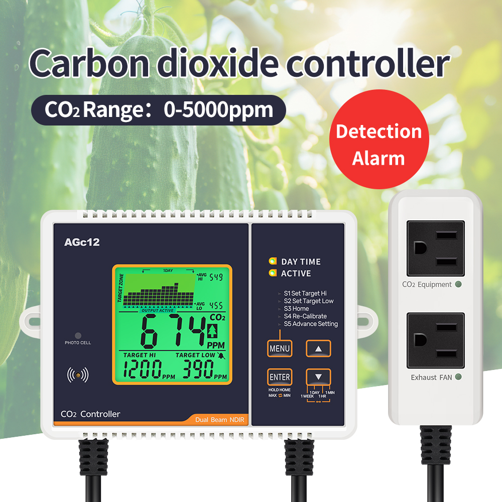 Smart Garden Greenhouse - CO2 Monitor Controller Concentration Tester Carbon