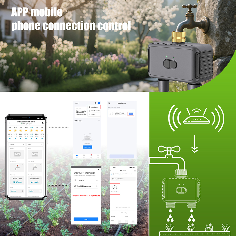 Wifi Automatic Water Timer Dua - Smart Garden Outdoor review and price