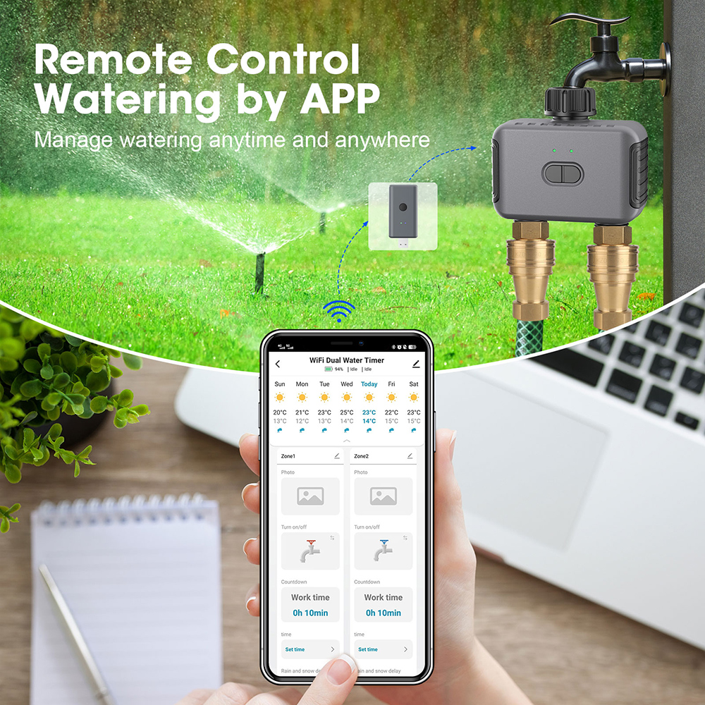 Tuya Smart Dual Water Timer Bl - Smart Garden Outdoor review and price