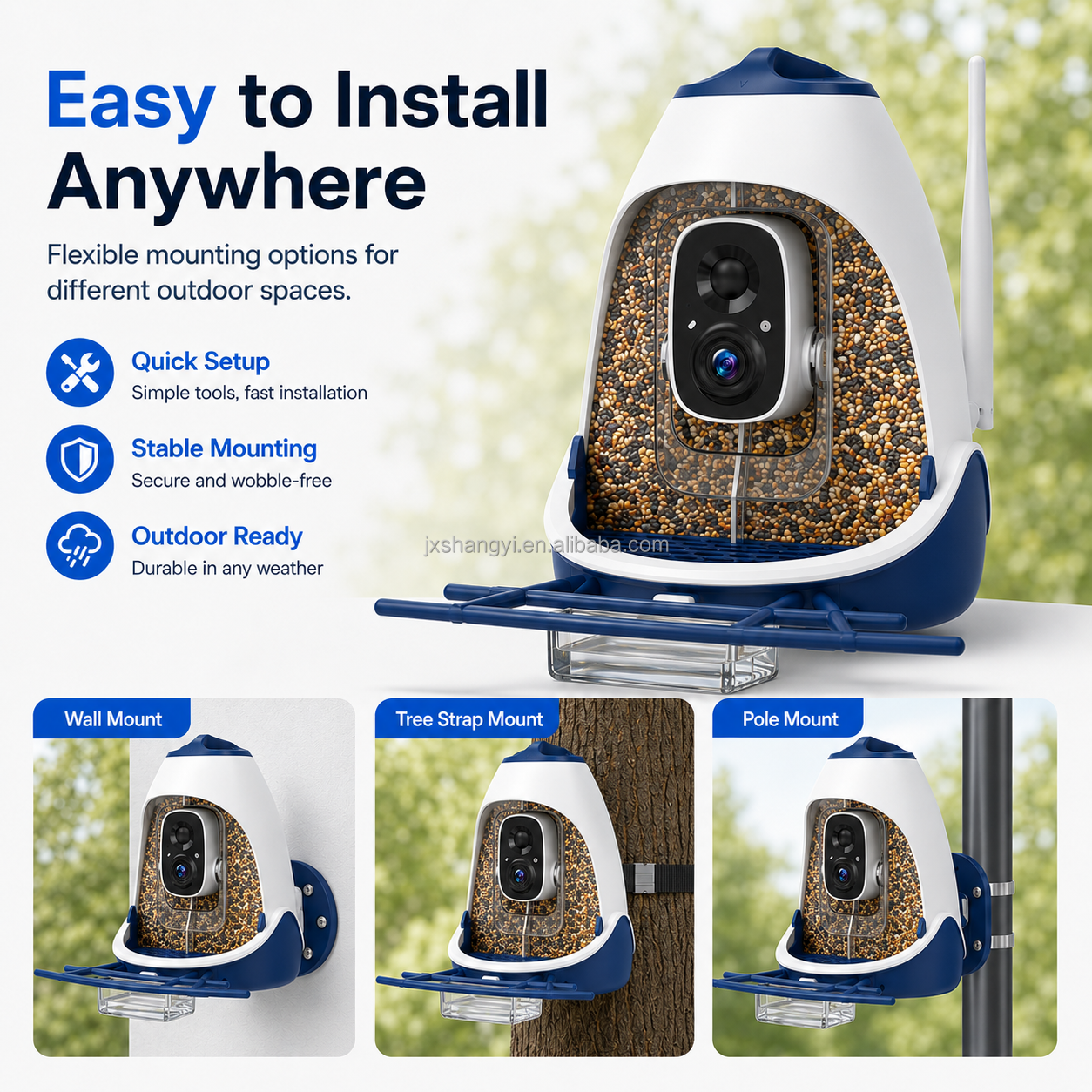 Wholesale IP65 Waterproof Long - Smart Bird Feeder Camera review and price